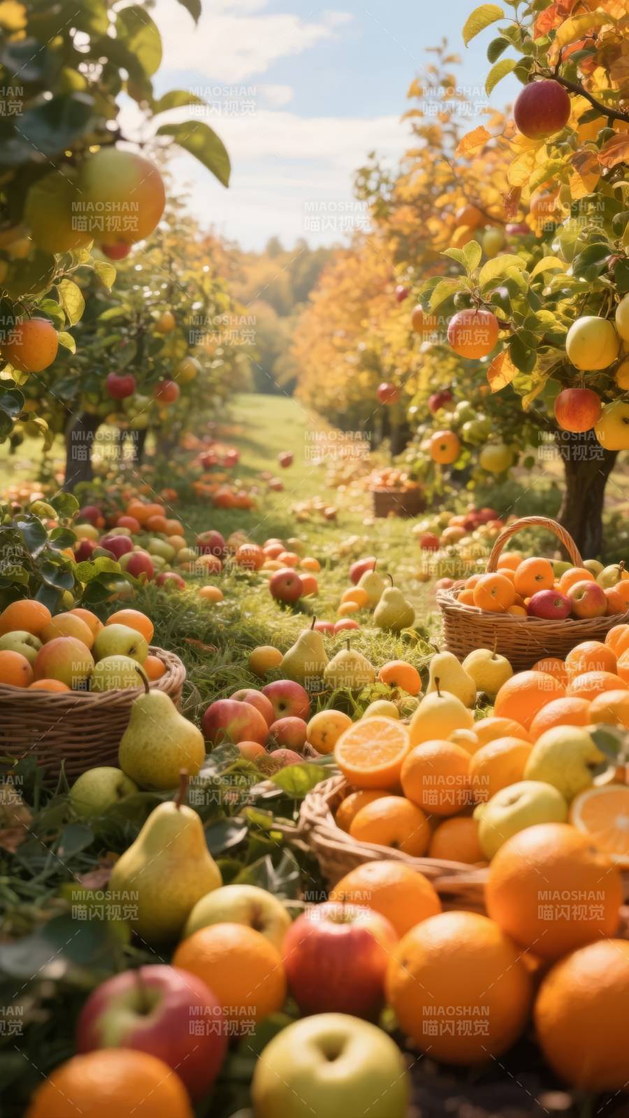 果园丰收景象图片
