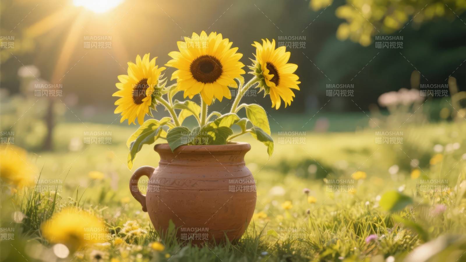 向日葵花盆图片