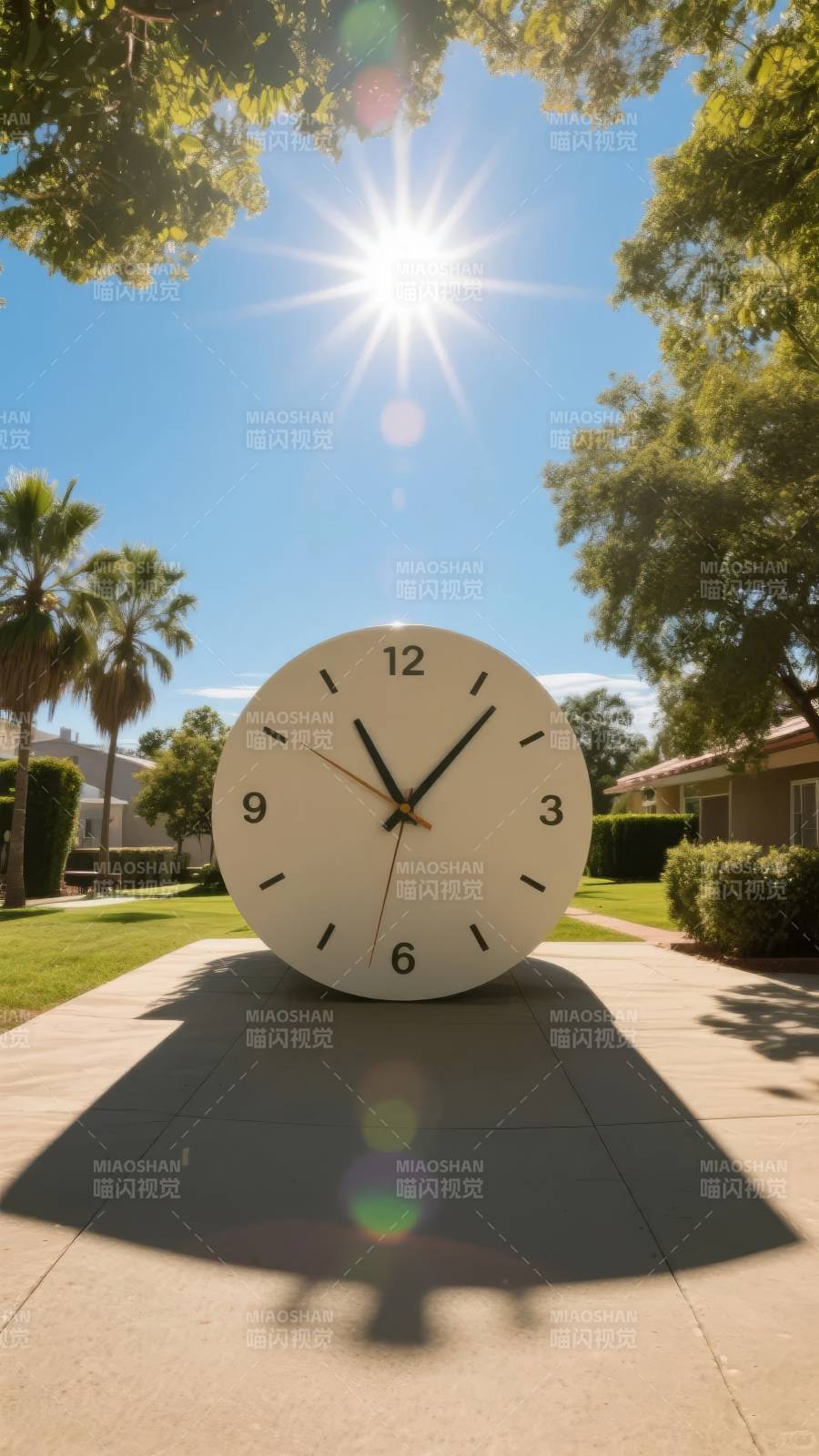 阳光下的巨大时钟图片