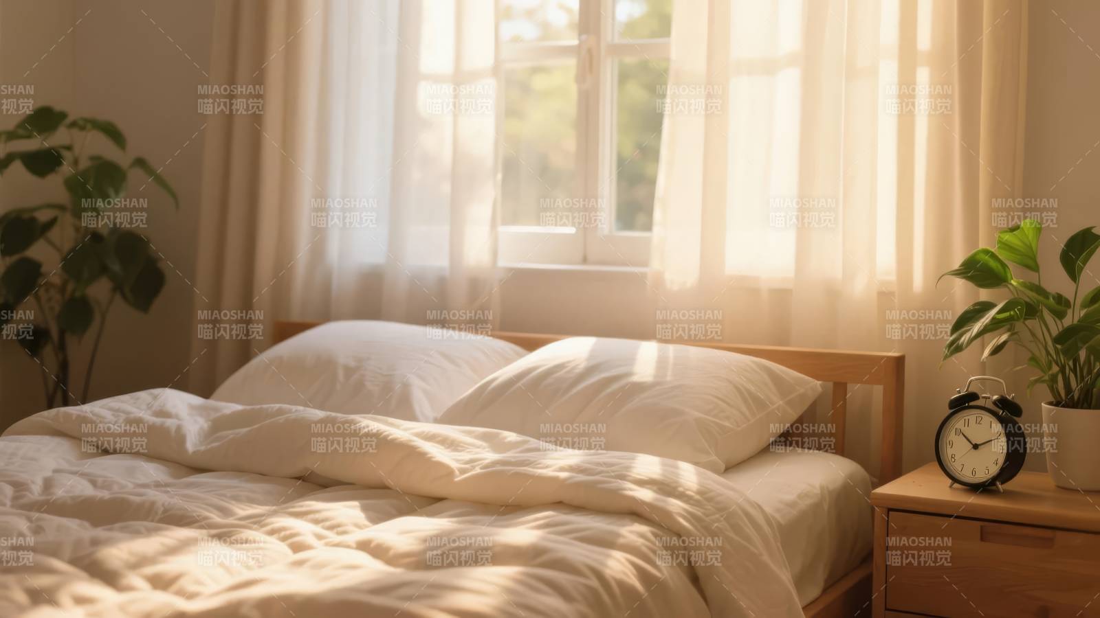 阳光洒满温馨卧室图片