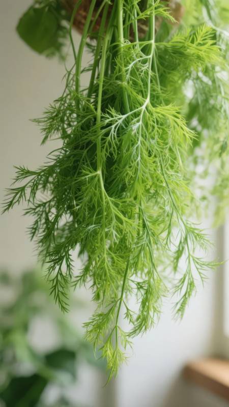 新鲜香菜垂挂枝头图片