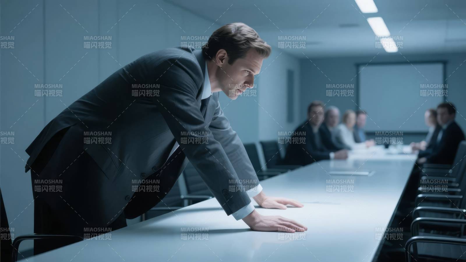 会议室里的紧张对峙图片