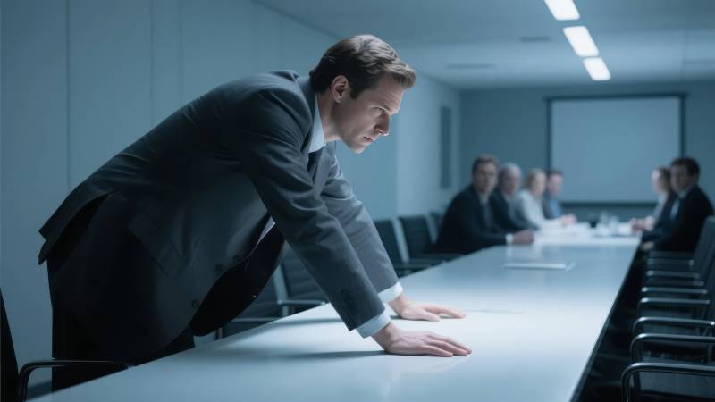 会议室里的紧张对峙图片