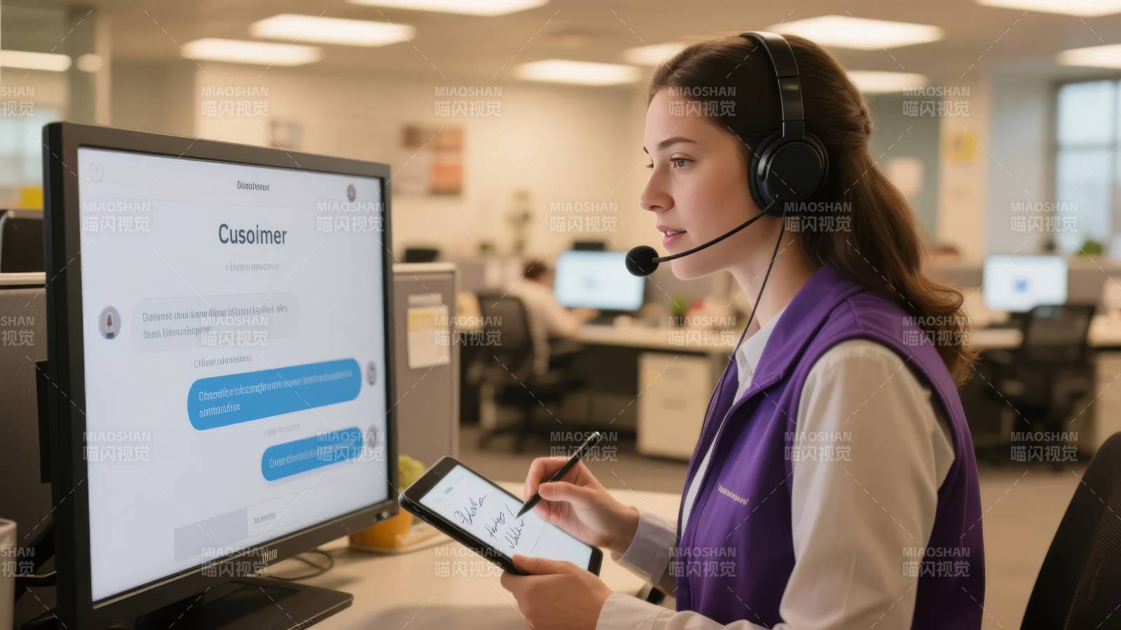 客服人员工作场景图片