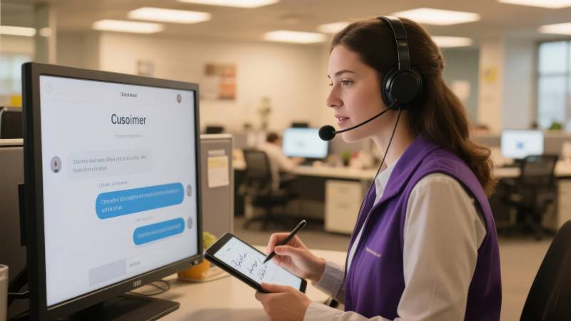 客服人员工作场景图片