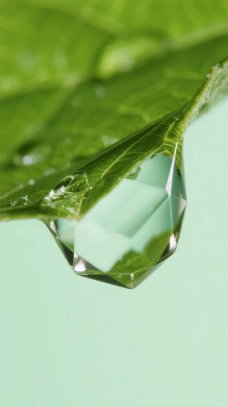 露珠映叶绿图片