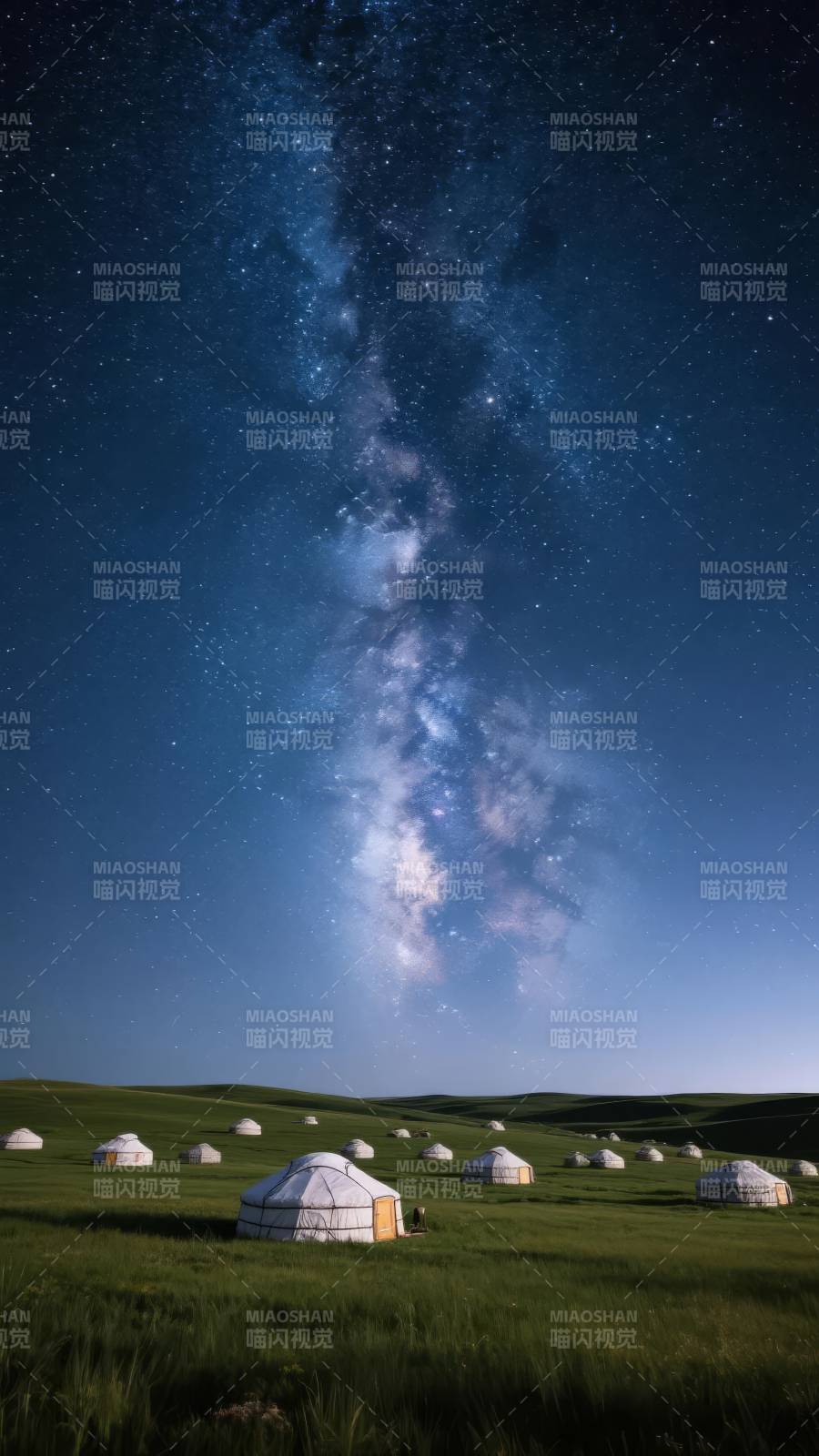 草原星河夜景图片