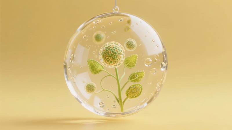 透明球中的绿植图片