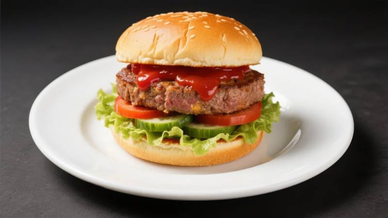 美味汉堡特写图片