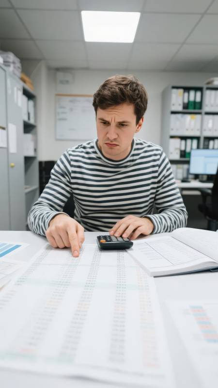 专注计算的办公青年图片