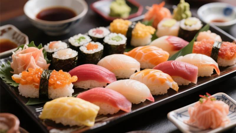 精致寿司拼盘图片