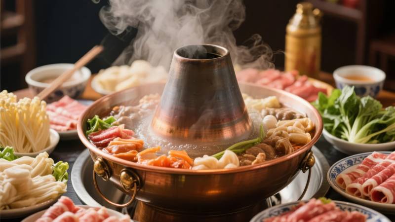 热气腾腾的火锅宴图片