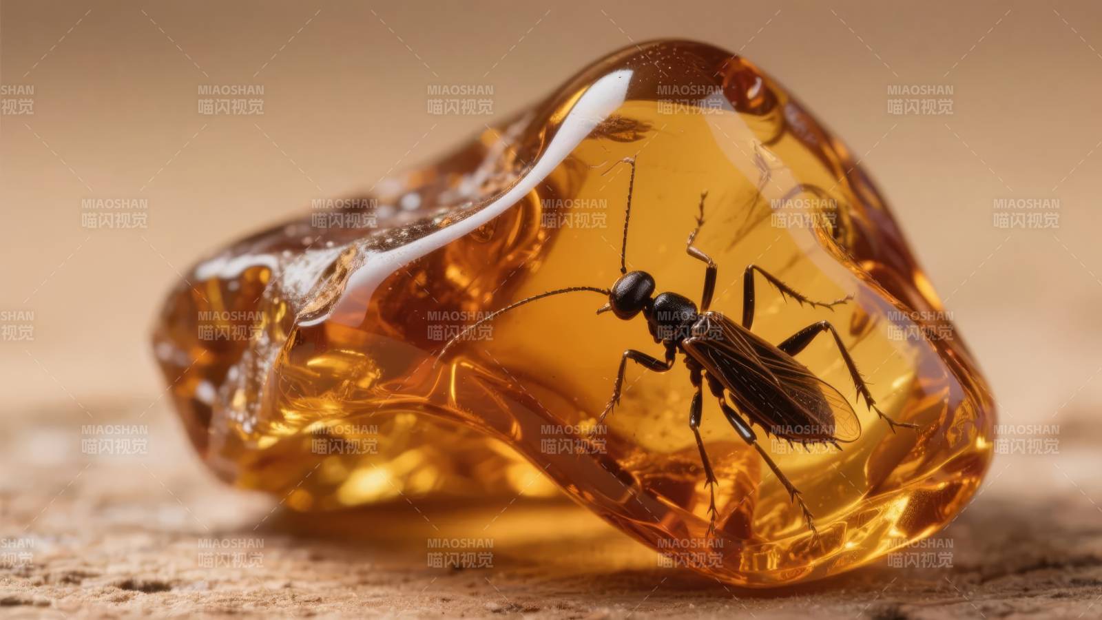 琥珀中的昆虫图片
