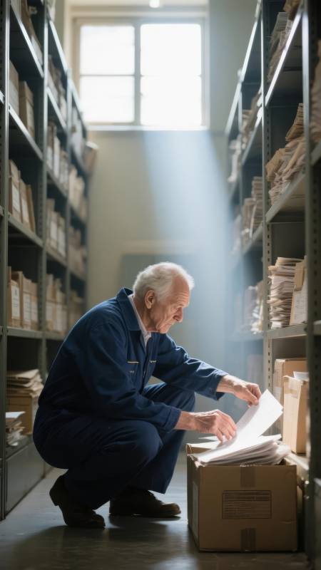 档案室里的老人图片