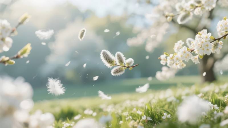 春日花飞舞图片