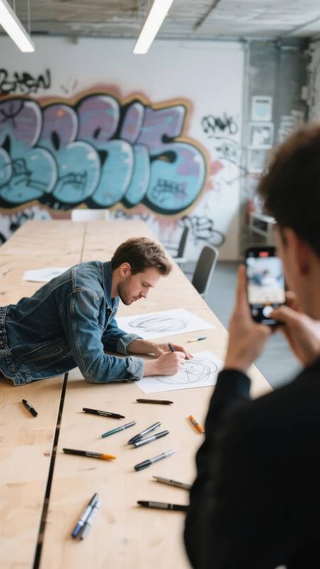 街头艺术创作瞬间图片