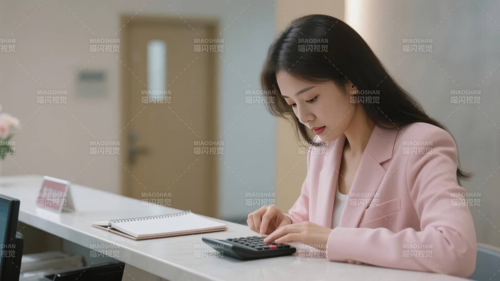 职场女性专注工作图片