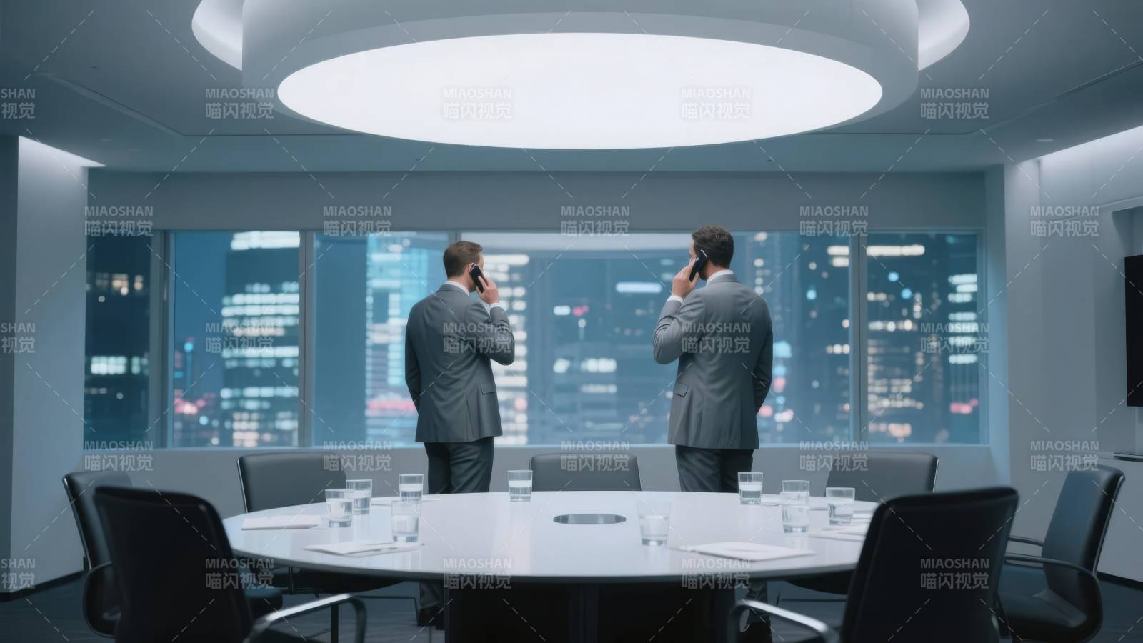 商务会谈夜景图片