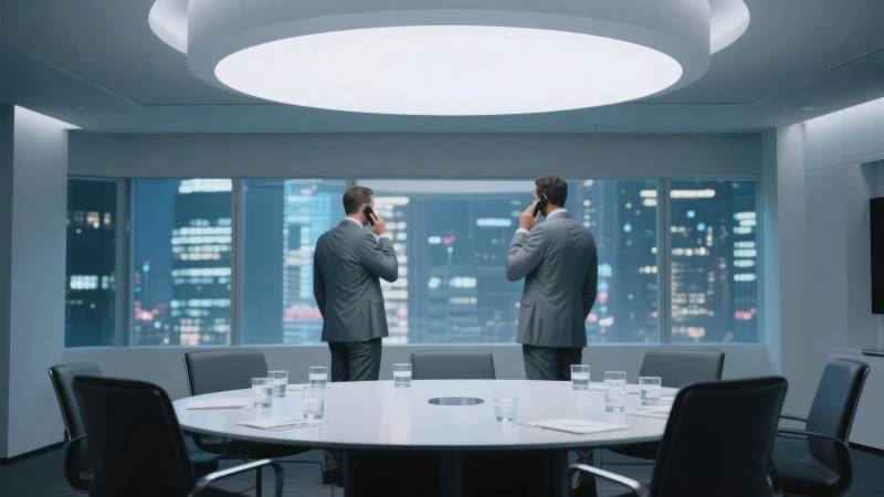 商务会谈夜景图片