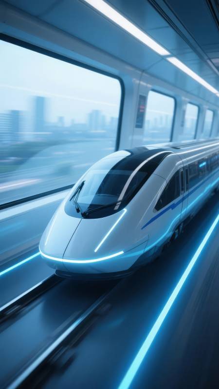 未来高速列车疾驰图片