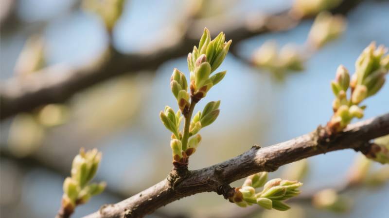 春芽初绽枝头图片