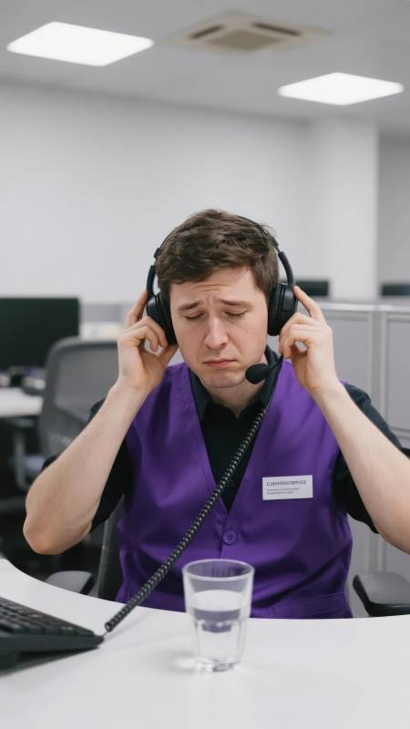 客服人员专注工作图片