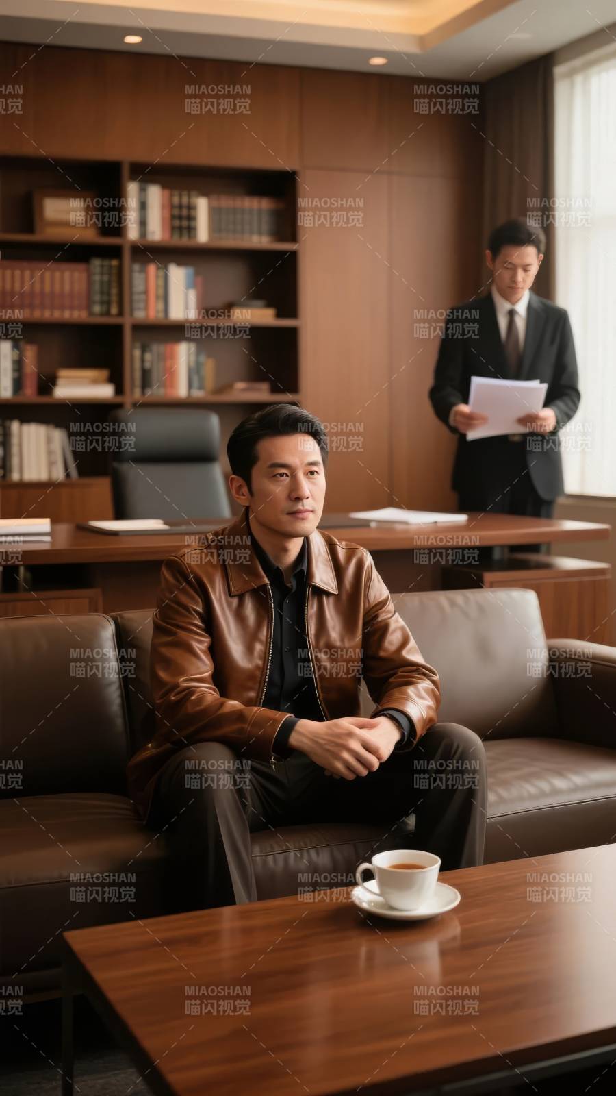 办公室沉思时刻图片