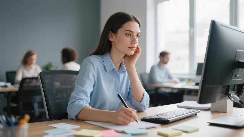 专注工作的女性图片