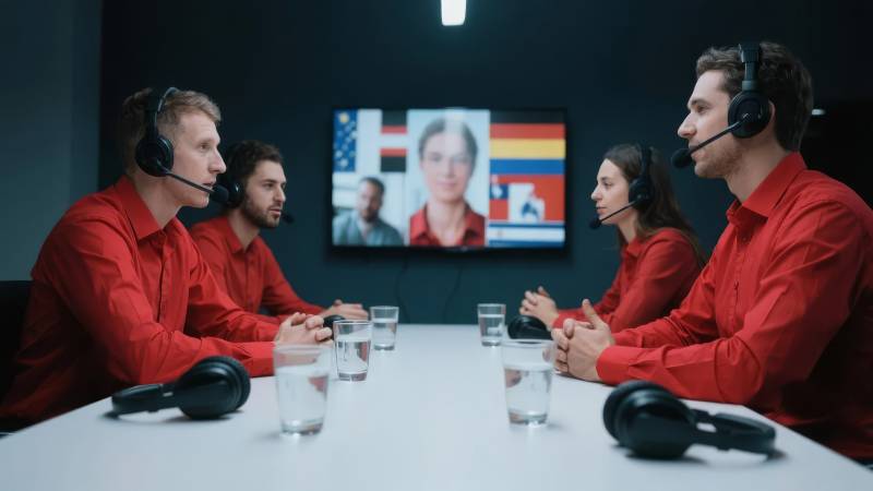 视频会议现场图片