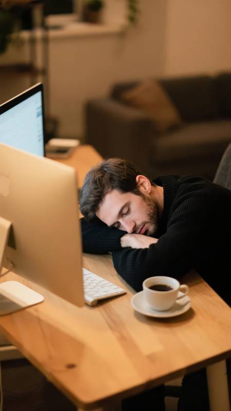 疲惫办公 咖啡相伴图片