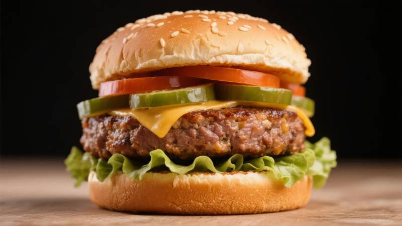 美味汉堡特写图片