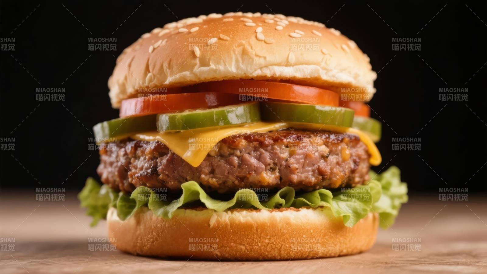 美味汉堡特写图片