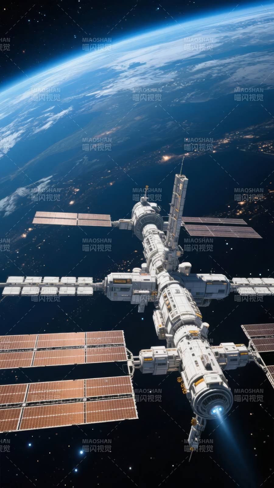 太空站遨游地球外图片