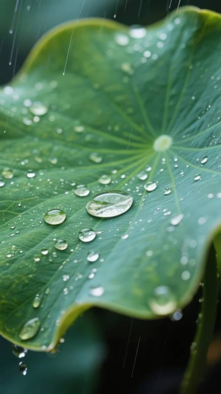 雨滴荷叶图片