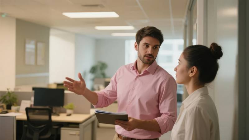 办公室里的对话图片