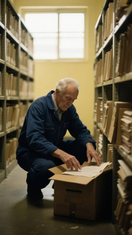 档案室里的老人图片