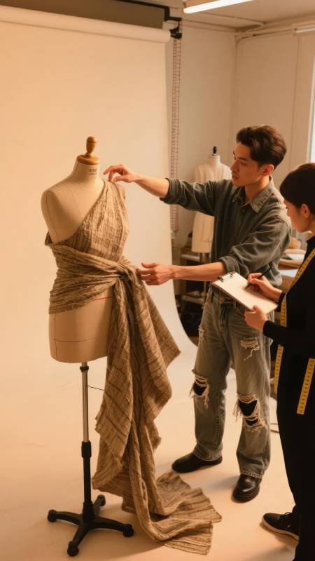 设计师调整服装造型图片