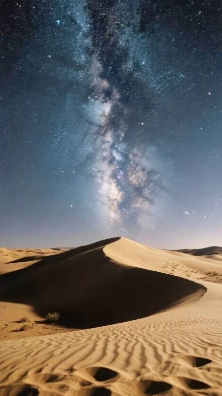 沙漠星河夜景图片