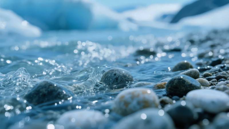 冰川溪流石滩图片