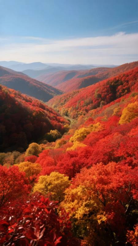 秋山红叶如画图片