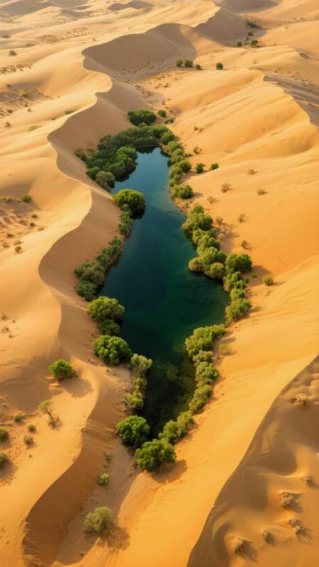 沙漠绿洲奇景图片