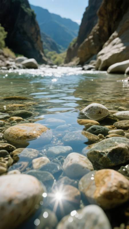 山涧清流石影图片