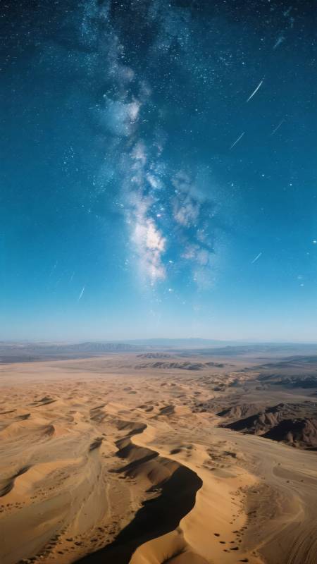 星河沙漠夜景图片
