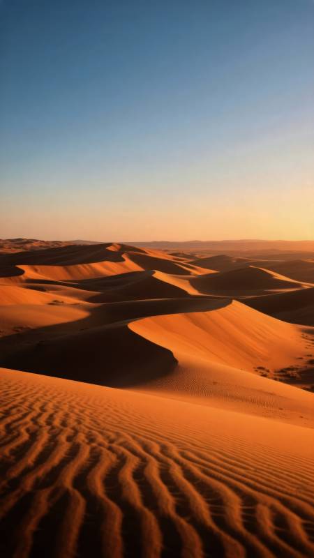 沙漠日落沙丘图片