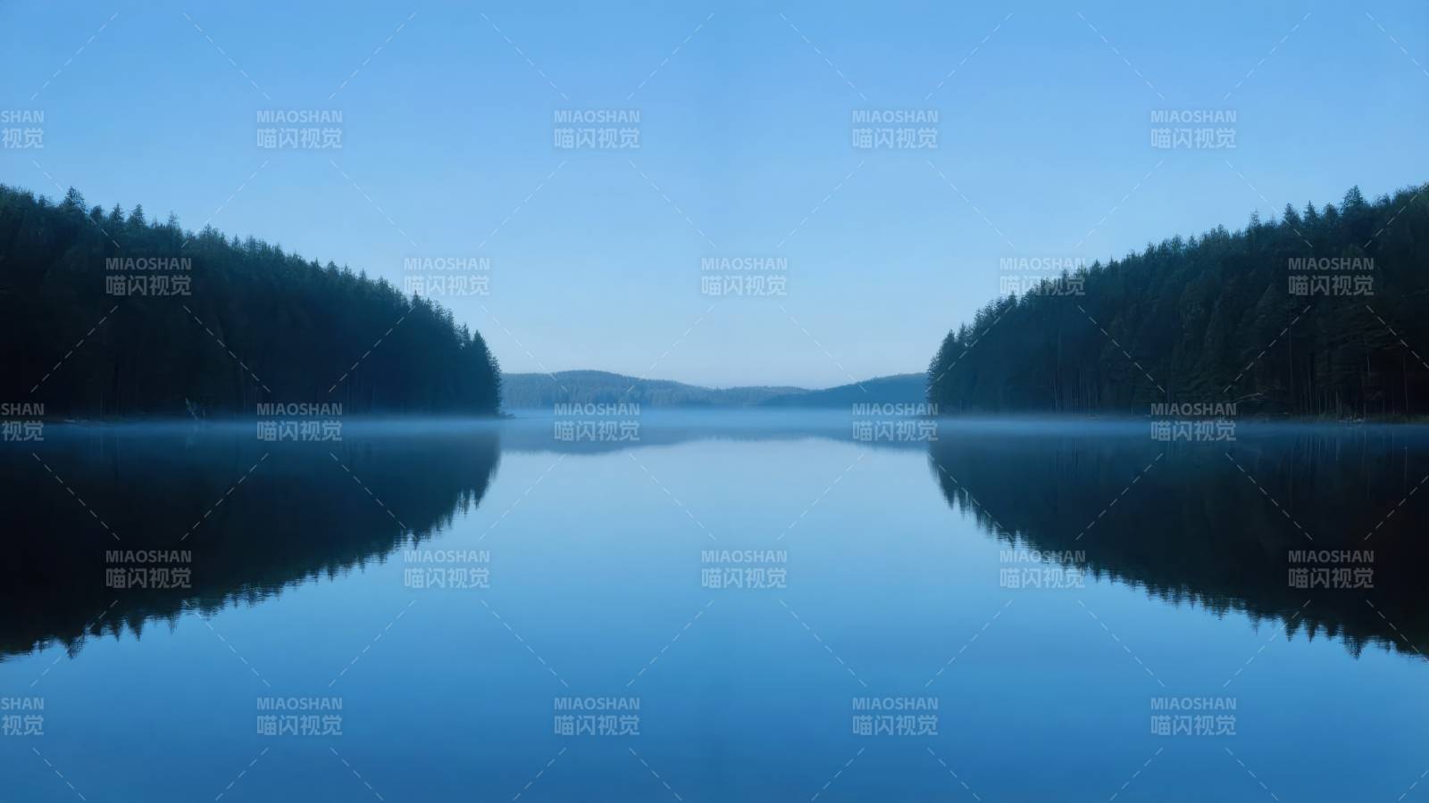 湖光山色静谧如画图片