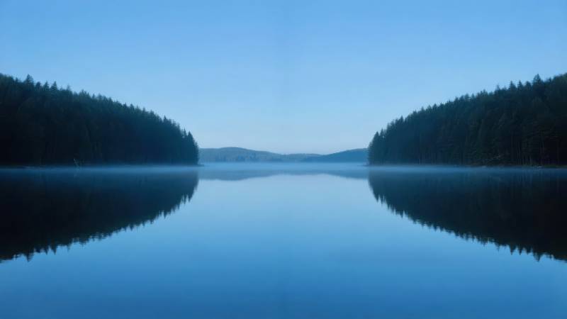 湖光山色静谧如画图片