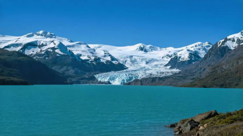 冰川湖景图片