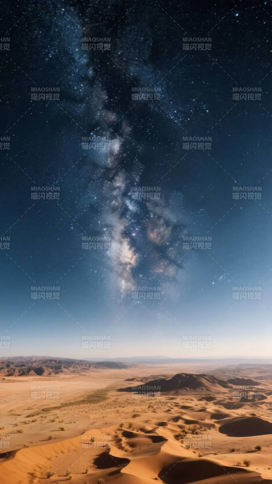 星河沙漠夜景图片