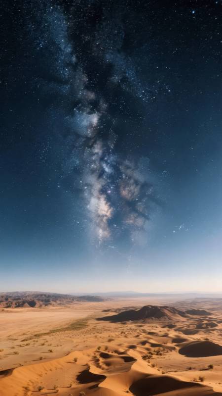星河沙漠夜景图片