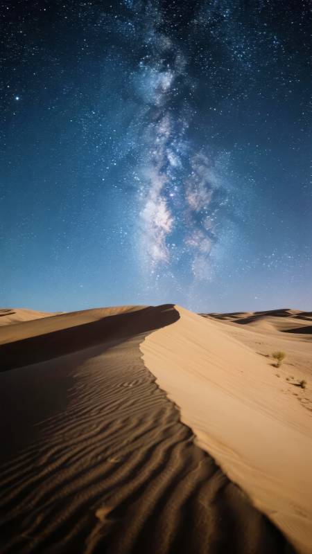 星河沙海夜景图片